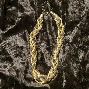 Black and Gold braided necklace